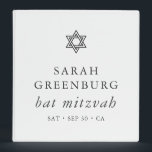 Simple Modern Elegant Star of David Bat Mitzvah 3 Ring Binder<br><div class="desc">Design is composed of sans serif typography and playful cursive script typography on a simple background. 

Available here:
http://www.zazzle.com/store/selectpartysupplies</div>