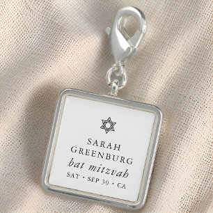 Simple Modern Elegant Star of David Bat Mitzvah Charm