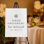 Simple Modern Elegant Star of David Bat Mitzvah Foam Board<br><div class="desc">Design is composed of sans serif typography and playful cursive script typography on a simple background. 

Available here:
http://www.zazzle.com/store/selectpartysupplies</div>