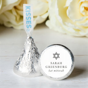 Simple Modern Elegant Star of David Bat Mitzvah Hershey®'s Kisses®
