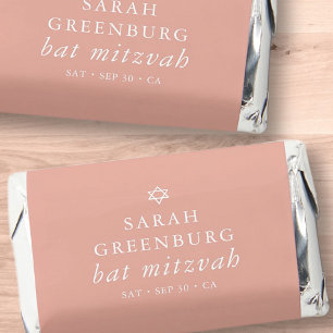Simple Modern Elegant Star of David Bat Mitzvah Hershey's Miniatures