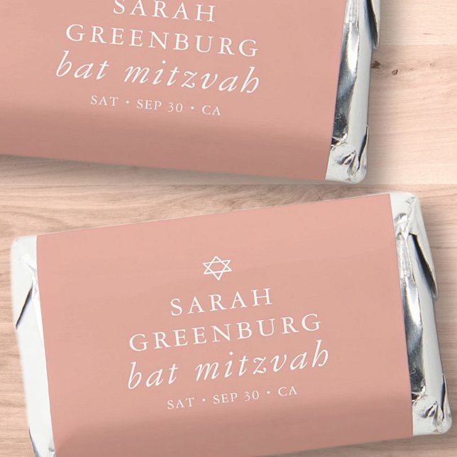 Simple Modern Elegant Star of David Bat Mitzvah Hershey's Miniatures (Creator Uploaded)