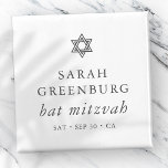 Simple Modern Elegant Star of David Bat Mitzvah Magnet<br><div class="desc">Design is composed of sans serif typography and playful cursive script typography on a simple background. 

Available here:
http://www.zazzle.com/store/selectpartysupplies</div>