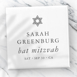 Simple Modern Elegant Star of David Bat Mitzvah Magnet