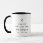 Simple Modern Elegant Star of David Bat Mitzvah Mug<br><div class="desc">Design is composed of sans serif typography and playful cursive script typography on a simple background. 

Available here:
http://www.zazzle.com/store/selectpartysupplies</div>