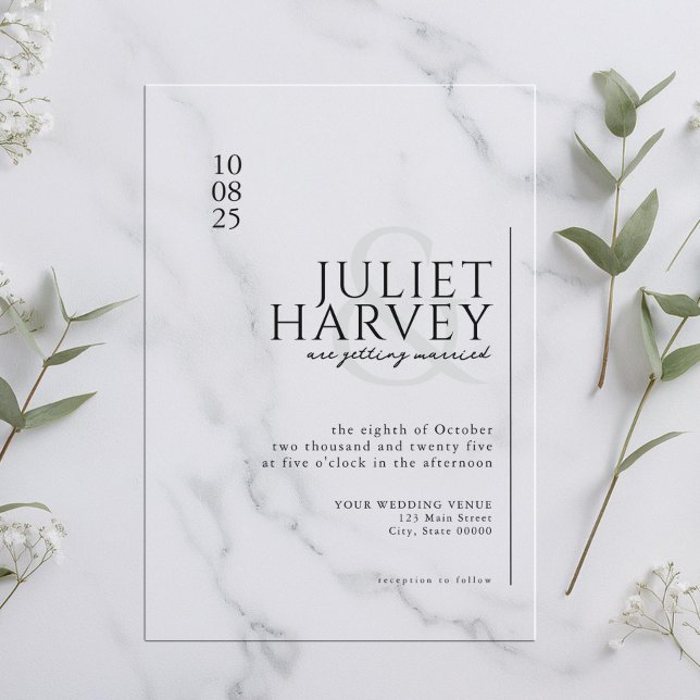 Simple Modern Elegant Wedding Acrylic Invitations (Creator Uploaded)
