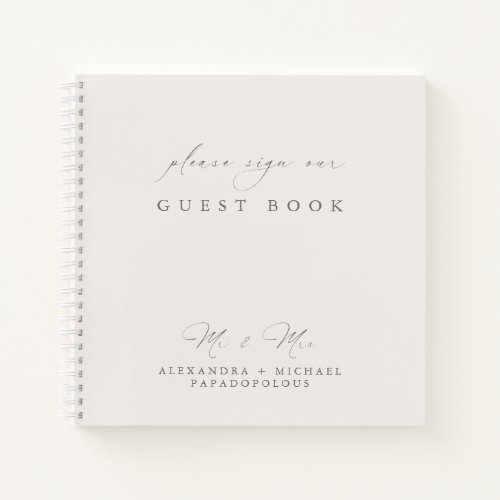 Simple Modern Elegant Wedding Guest Book