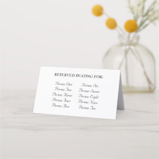 Simple Modern Elegant Wedding Guest List Table  Place Card