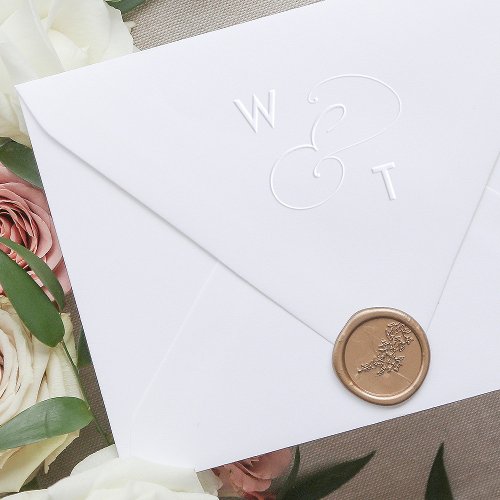 Simple Modern Elegant Wedding Monogram Embosser