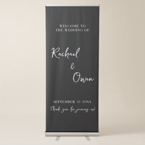 Simple Modern Elegant Welcome To Our Wedding Retractable Banner