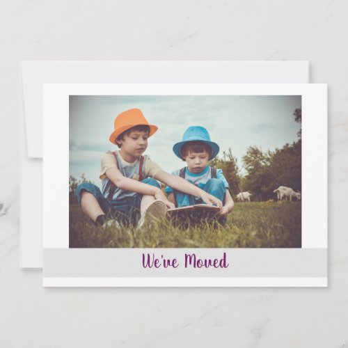 Simple Modern Elegant Weve Moved New Home Photo Announcement