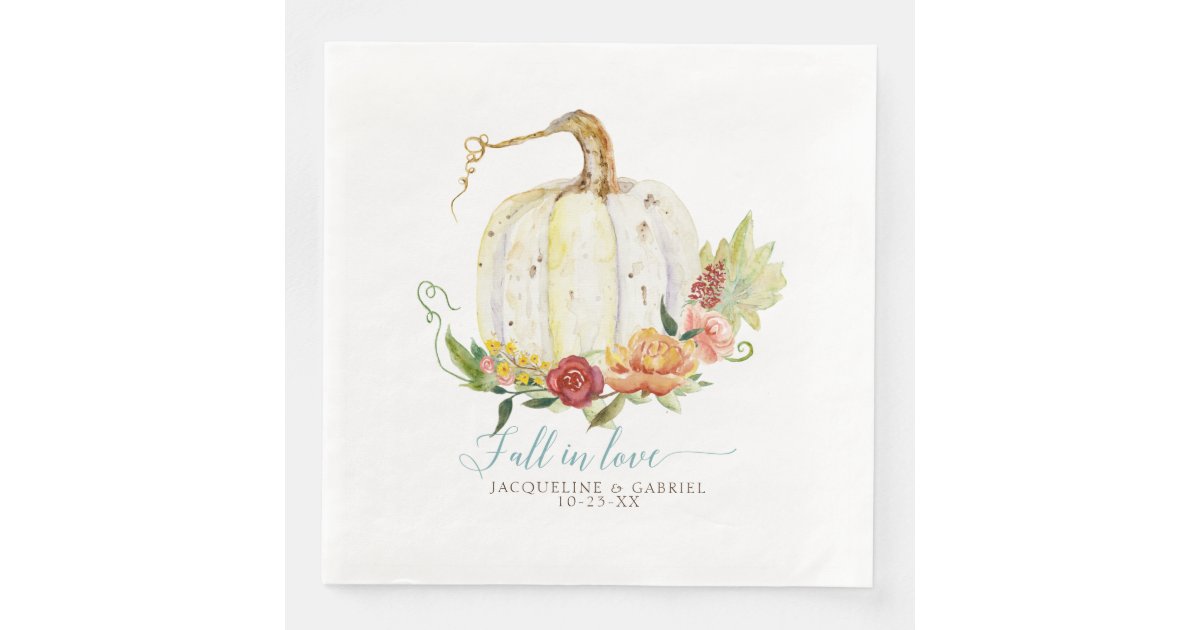 Simple Modern Elegant White Pumpkin Floral Paper Dinner Napkins | Zazzle.com