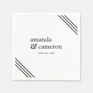 Simple Modern Elegant White Wedding Napkins