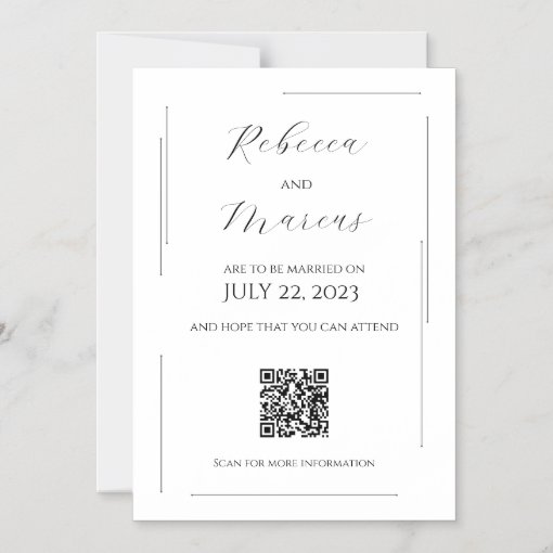 Simple, Modern & Elegant with QR Code | Wedding Magnetic Invitation ...