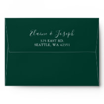 Simple Modern Emerald Green Wedding  Envelope