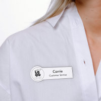 Simple Modern Employee Name Tag for Round Logo