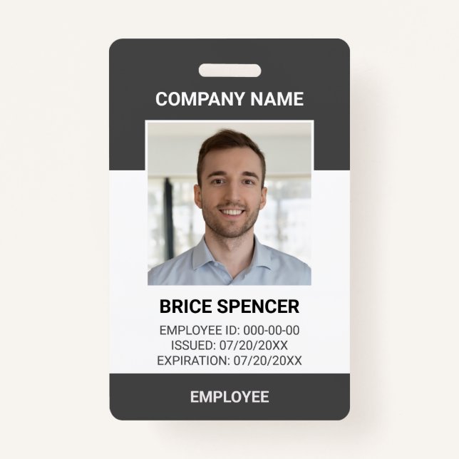 Simple Modern Employee Photo ID Badge (Front)