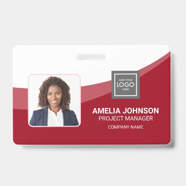 Simple Modern Employee Photo ID Badge (Front)