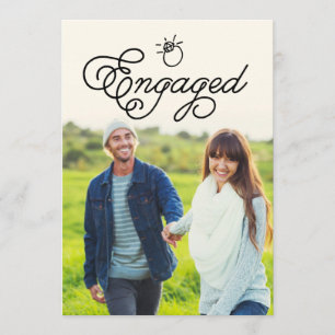 Simple Modern Engagement Party Full Photo Invitation