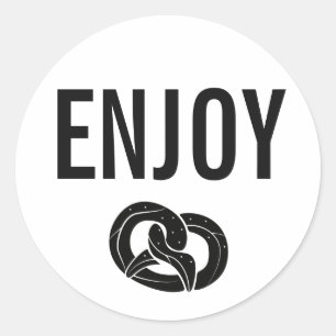 Simple Modern Enjoy Pretzel Party Classic Round Sticker