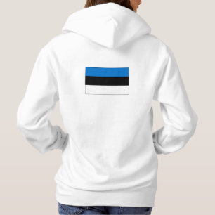Simple Modern Estonia Flag Souvenir , Backside Hoodie