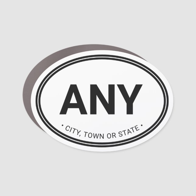   Simple Modern European Style Custom Country City Car Magnet (Front)
