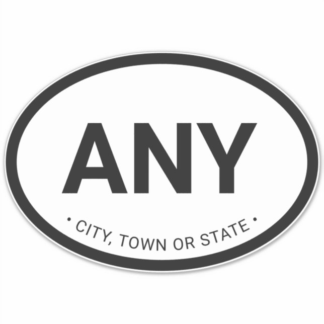   Simple Modern European Style Custom Country City Sticker (Front)