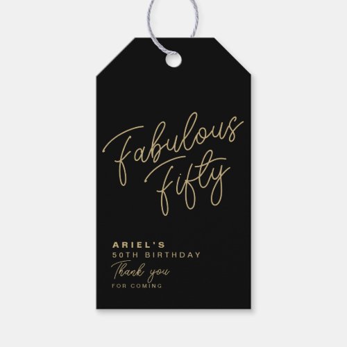 Simple Modern Fabulous Fifty Personalized Gift Tags