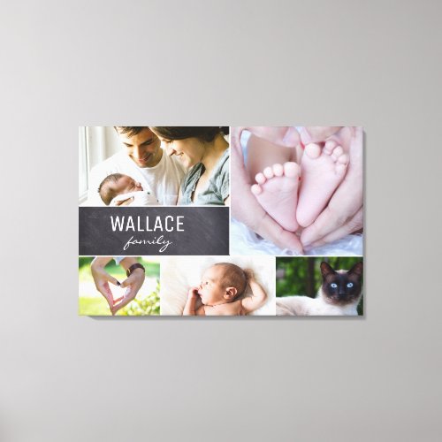 Simple Modern Family multiple photos Canvas Print