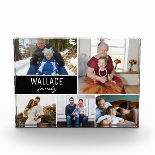 Simple Modern Family Name Photo Collage