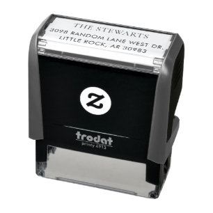 Simple Modern Family Name Return Address Self-inking Stamp