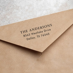 Simple Modern Family Name Return Address Self-inking Stamp
