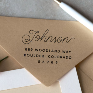 Simple Modern Family Name Return Address Self-inking Stamp