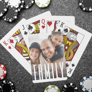 Simple Modern Family Photo Poker Cards
