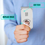 Simple Modern Family Photo Silver Finish Money Clip<br><div class="desc">This lovely fully customizable money clip features our minimal modern design with silver metallic background and customizable text and photo areas.</div>