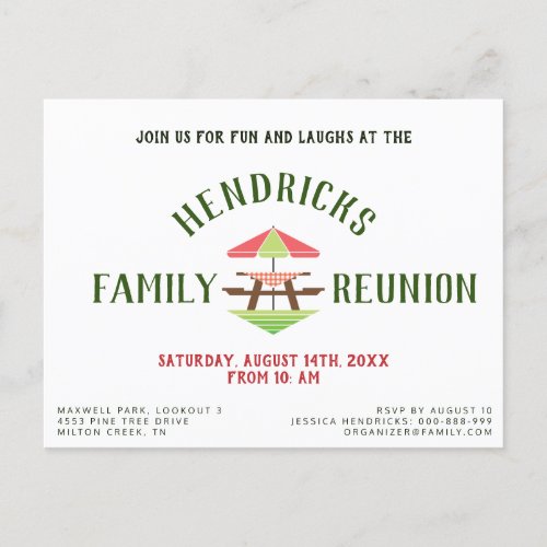 Simple Modern Family Reunion Postcard