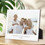 Simple Modern Family Vacation Photo Memories Plaque<br><div class="desc">Display favorite memories of your family vacation with this custom photo template tabletop plaque design. It has a horizontal photo template for selecting a favorite vacation photo, along with a text template for labeling with the city or place and the year. These types of memories will live on and bring...</div>