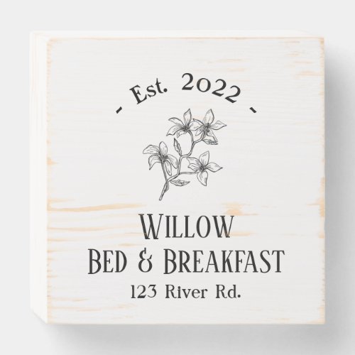 Simple Modern Farmhouse Custom Bed and Breakfast  Wooden Box Sign