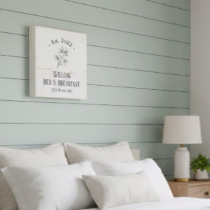 Simple Modern Farmhouse Custom Bed and Breakfast Wooden Box Sign