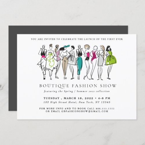 Simple Modern Fashion Show Invitation