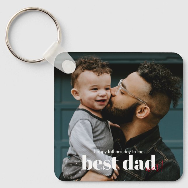 Simple Modern Father's Day Best Dad Ever Keychain (Front)