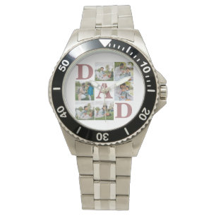 Simple Modern Fathers Day Dad 6 photo family Watch