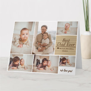 Simple Modern Fathers Day photo family collage Car Card