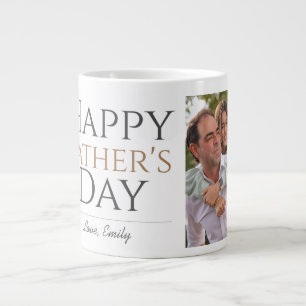 Simple Modern Fathers Day photo family Giant Coffee Mug