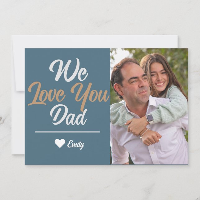 Simple Modern Fathers Day photo family Holiday Card (Front)