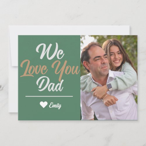Simple Modern Fathers Day photo family Holiday Card