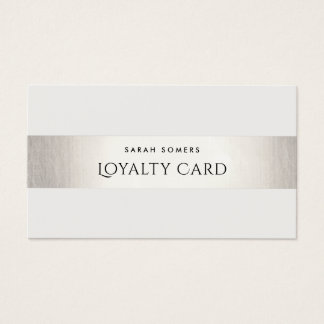 Simple Modern FAUX Silver Striped Loyalty 6 Punch Business Card