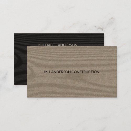 Simple Modern Faux Wood  Minimalist Elegant Kraft Business Card