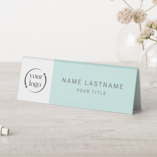 Simple Modern Feminine Logo with Name and Title Table Tent Sign