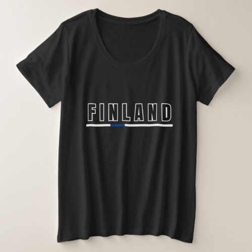 Simple Modern Finland Finnish Letter Flag Souvenir Plus Size T_Shirt